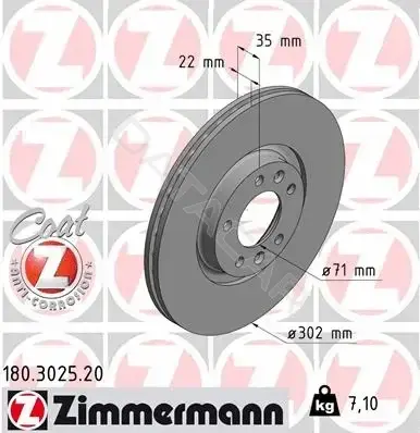 Тормозные диски ZIMMERMANN 180.3025.20
