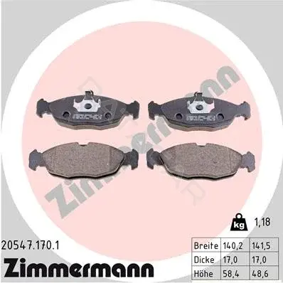 Тормозные колодки ZIMMERMANN 20547.170.1
