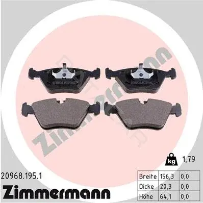 Тормозные колодки ZIMMERMANN 20968.195.1