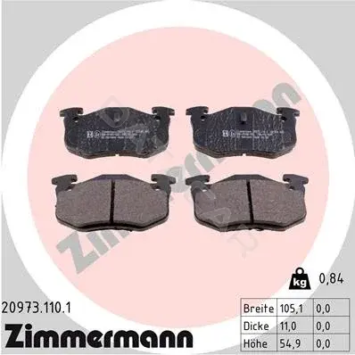 Тормозные колодки ZIMMERMANN 20973.110.1
