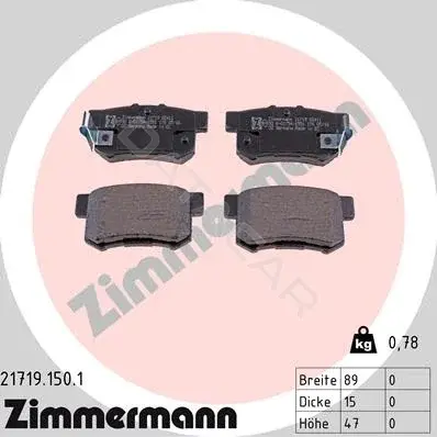 Тормозные колодки ZIMMERMANN 21719.150.1