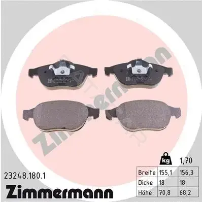 Тормозные колодки ZIMMERMANN 23248.180.1