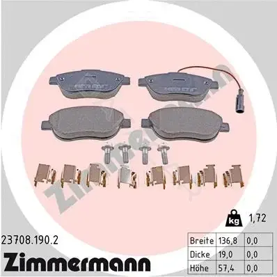 Тормозные колодки ZIMMERMANN 23708.190.2