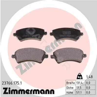 Тормозные колодки ZIMMERMANN 23766.175.1