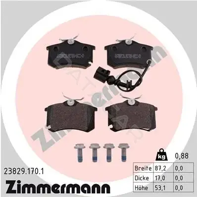Тормозные колодки ZIMMERMANN 23829.170.1