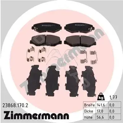Тормозные колодки ZIMMERMANN 23868.170.2