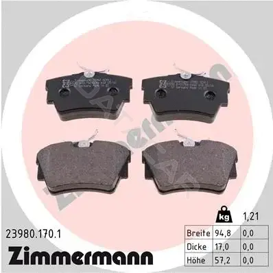Тормозные колодки ZIMMERMANN 23980.170.1