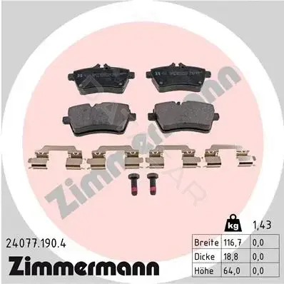 Тормозные колодки ZIMMERMANN 24077.190.4
