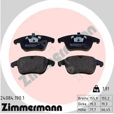 Тормозные колодки ZIMMERMANN 24084.190.1
