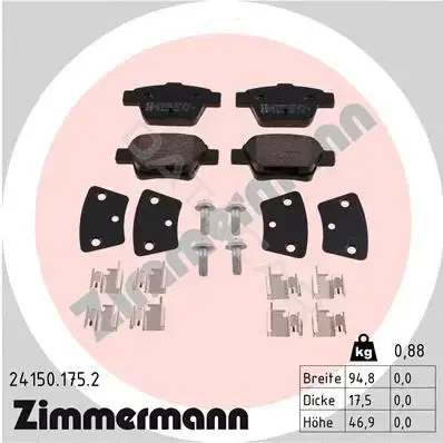 Тормозные колодки ZIMMERMANN 24150.175.2