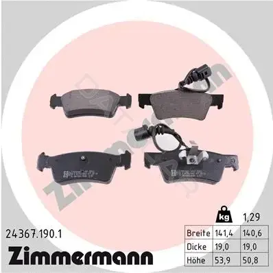 Тормозные колодки ZIMMERMANN 24367.190.1