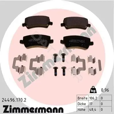 Тормозные колодки ZIMMERMANN 24496.170.2