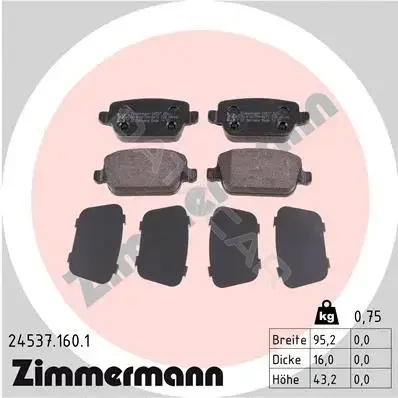 Тормозные колодки ZIMMERMANN 24537.160.1