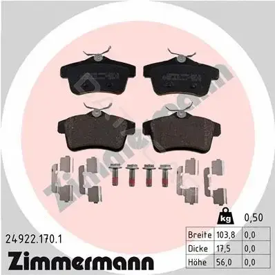 Тормозные колодки ZIMMERMANN 24922.170.1