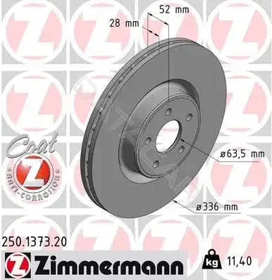 Тормозные диски ZIMMERMANN 250.1373.20