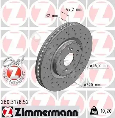 Тормозные диски ZIMMERMANN 280.3178.52