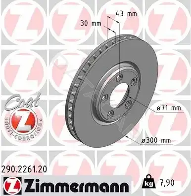 Тормозные диски ZIMMERMANN 290.2261.20