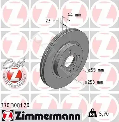 Тормозные диски ZIMMERMANN 370.3081.20