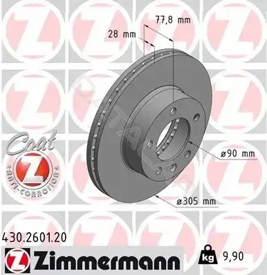 Тормозные диски ZIMMERMANN 430.2601.20