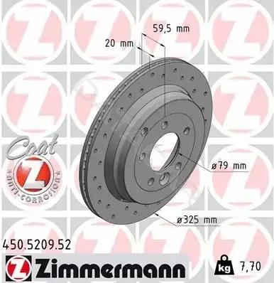 Тормозные диски ZIMMERMANN 450.5209.52