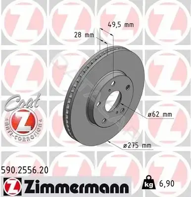 Тормозные диски ZIMMERMANN 590.2556.20