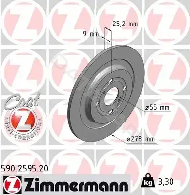 Тормозные диски ZIMMERMANN 590.2595.20