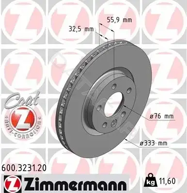 Тормозные диски ZIMMERMANN 600.3231.20