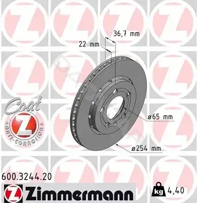 Тормозные диски ZIMMERMANN 600.3244.20