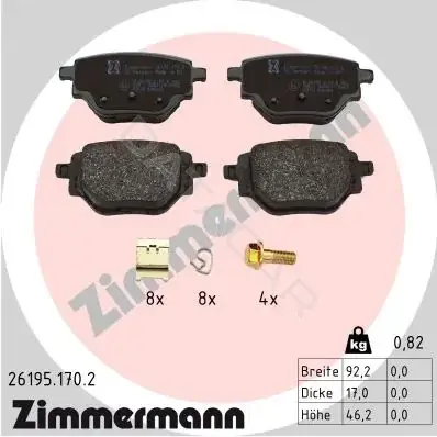 Тормозные колодки ZIMMERMANN 26195.170.2
