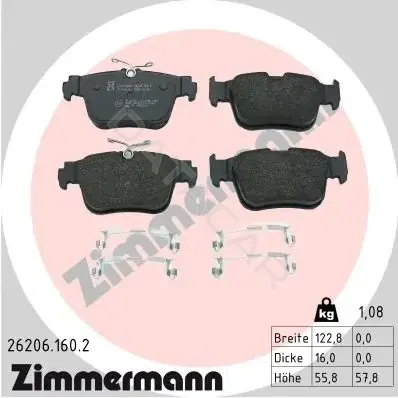 Тормозные колодки ZIMMERMANN 26206.160.2