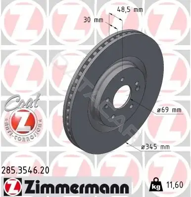 Тормозные диски ZIMMERMANN 285.3546.20