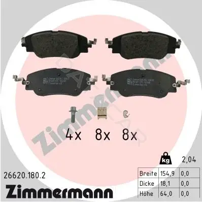 Тормозные колодки ZIMMERMANN 26620.180.2