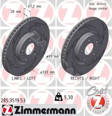 Тормозные диски ZIMMERMANN 285.3519.53
