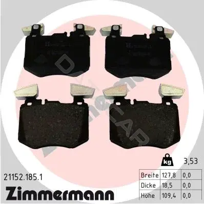 Тормозные колодки ZIMMERMANN 21152.185.1
