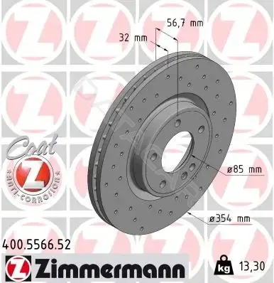 Тормозные диски ZIMMERMANN 400.5566.52
