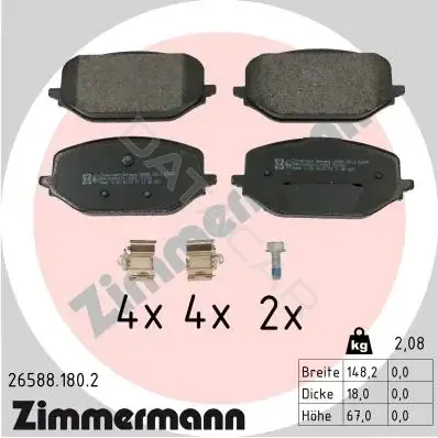 Тормозные колодки ZIMMERMANN 26588.180.2