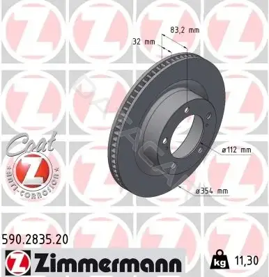 Тормозные диски ZIMMERMANN 590.2835.20