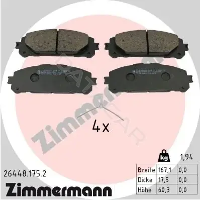 Тормозные колодки ZIMMERMANN 26448.175.2