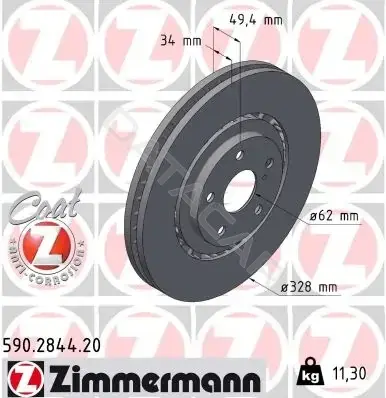 Тормозные диски ZIMMERMANN 590.2844.20