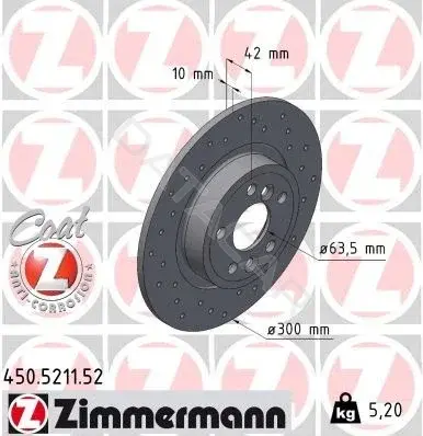 Тормозные диски ZIMMERMANN 450.5211.52