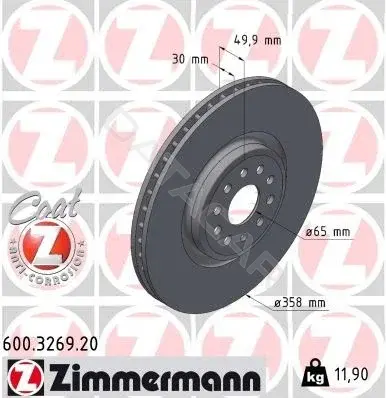 Тормозные диски ZIMMERMANN 600.3269.20