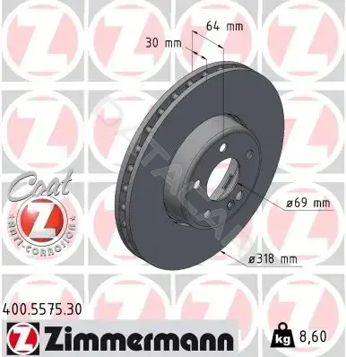 Тормозные диски ZIMMERMANN 400.5575.30