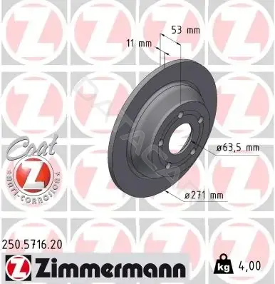 Тормозные диски ZIMMERMANN 250.5716.20