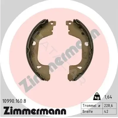 Барабанные колодки ZIMMERMANN 10990.160.8