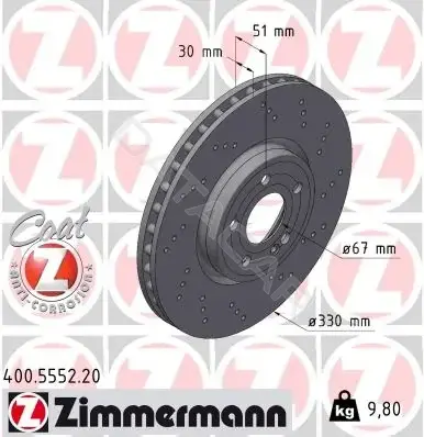 Тормозные диски ZIMMERMANN 400.5552.20