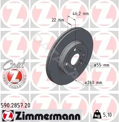 Тормозные диски ZIMMERMANN 590.2857.20