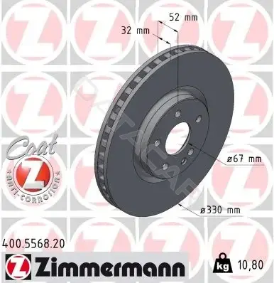 Тормозные диски ZIMMERMANN 400.5568.20