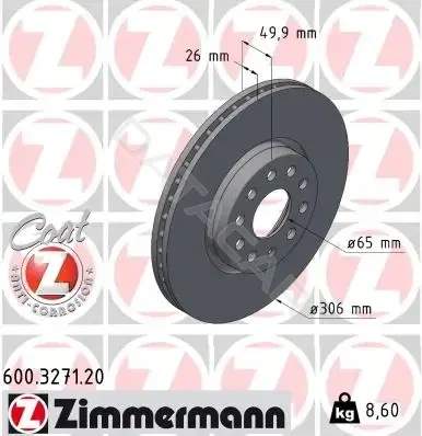 Тормозные диски ZIMMERMANN 600.3271.20
