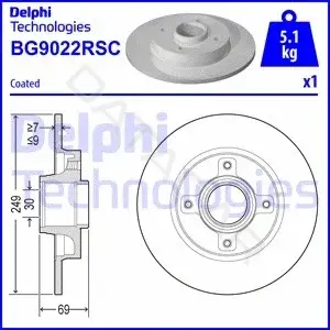Тормозные диски DELPHI BG9022RSC