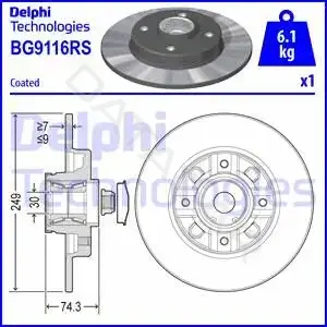 Тормозные диски DELPHI BG9116RS